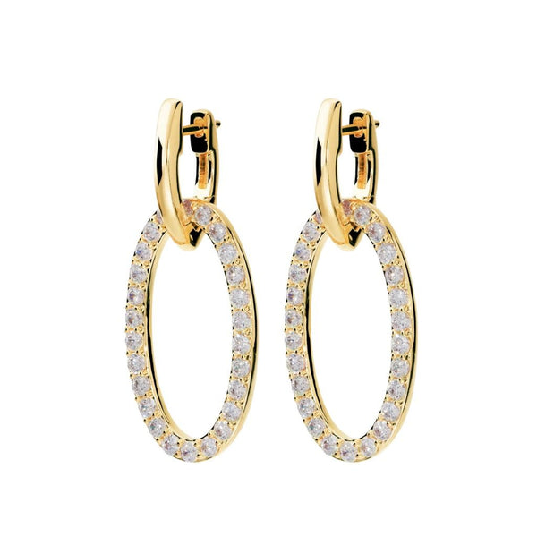 Orecchini Bronzallure Pendenti Ovali con Pavé di Cubic Zirconia WSBZ02593Y.WR