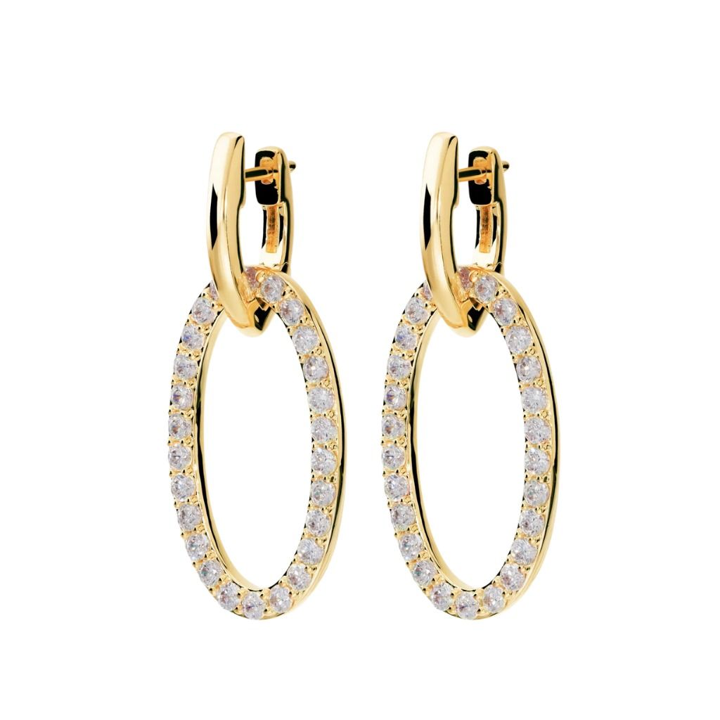 Orecchini Bronzallure Pendenti Ovali con Pavé di Cubic Zirconia WSBZ02593Y.WR