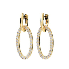 Orecchini Bronzallure Pendenti Ovali con Pavé di Cubic Zirconia WSBZ02593Y.WR