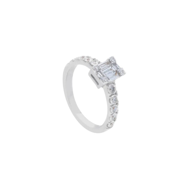 Anillo Iannelli hecho a mano en oro blanco con diamantes mágicos