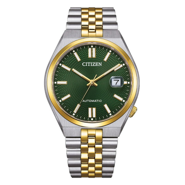 Orologio Citizen Tsuyosa 60 40mm Automatico Quadrante Verde Cinturino Bicolore NK0024-54X
