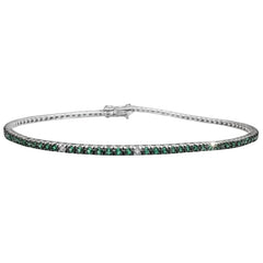 Davite&amp;Delucchi White Gold Tennis Bracelet with Alternating Emeralds and Diamonds