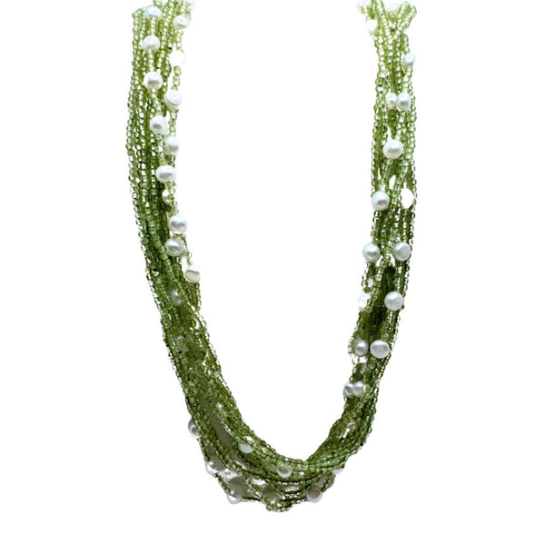 Rajola Valzer Necklace with Peridot, Pearls and Mother of Pearl