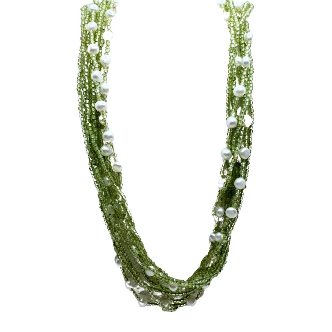 Collar Rajola Valzer con peridoto, perlas y nácar
