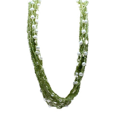 Collar Rajola Valzer con peridoto, perlas y nácar