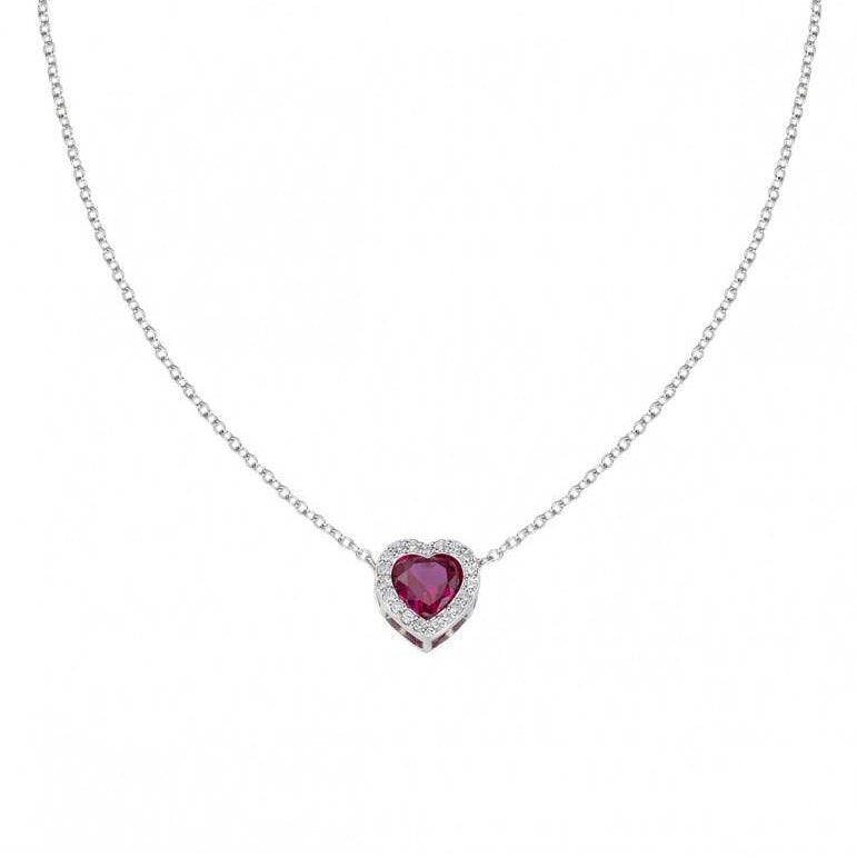 Collana Amen Con Cuore Di Zircone Rubino CLPHHBBRZ