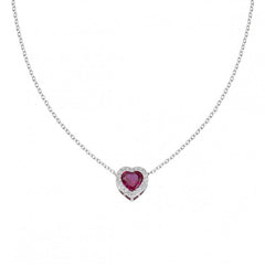 Collana Amen Con Cuore Di Zircone Rubino CLPHHBBRZ