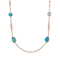 Collana Bronzallure Lunga con Pietre Effetto Occhio di Gatto WSBZ02616.BLU