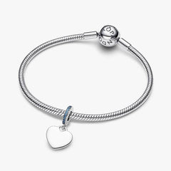 Charm Pandora Cuore Pendente Da Incidere Con Pietre Blu 793926C03