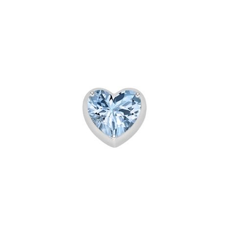 Charm Elements Corazon Piccolo Oro Bianco e Topazio Azzurro ECY13210