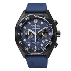 Vagary Men's Chronograph Watch with Blue Silicone Strap