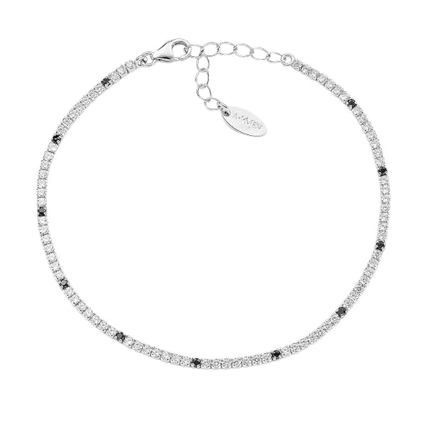 Bracciale Amen Tennis Mania Con Zirconi Colorati E Bianchi Alternati -