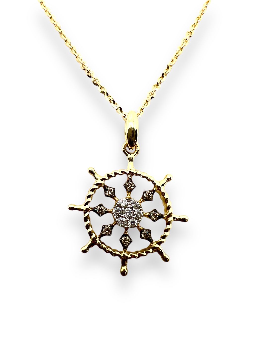 Collana Zancan da Uomo in oro Giallo 18 kt con Diamanti Bianchi e Brown