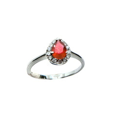 Anillo Bibigì Drop en oro blanco con piedras preciosas de rubí, esmeralda y zafiro