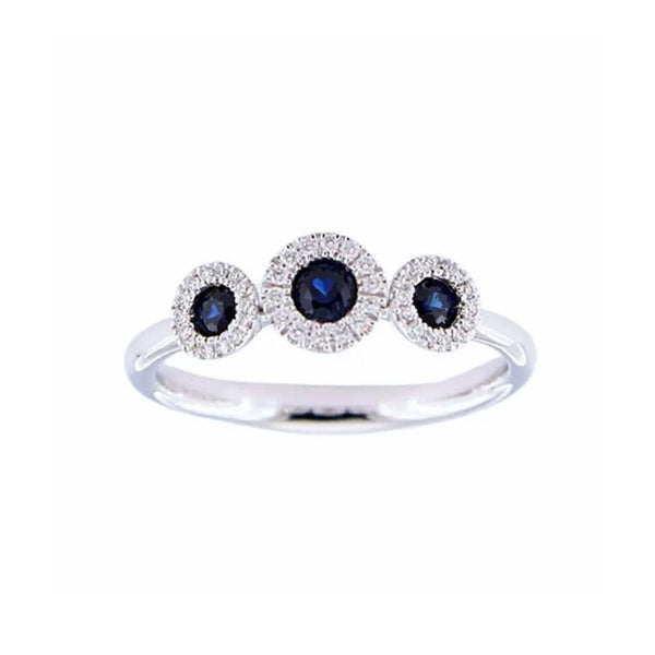 Anello Trilogy Giorgio Visconti in Oro Bianco con Zaffiri e Diamanti AB15103Z
