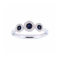 Giorgio Visconti Trilogy Ring in White Gold with Sapphires and Diamonds