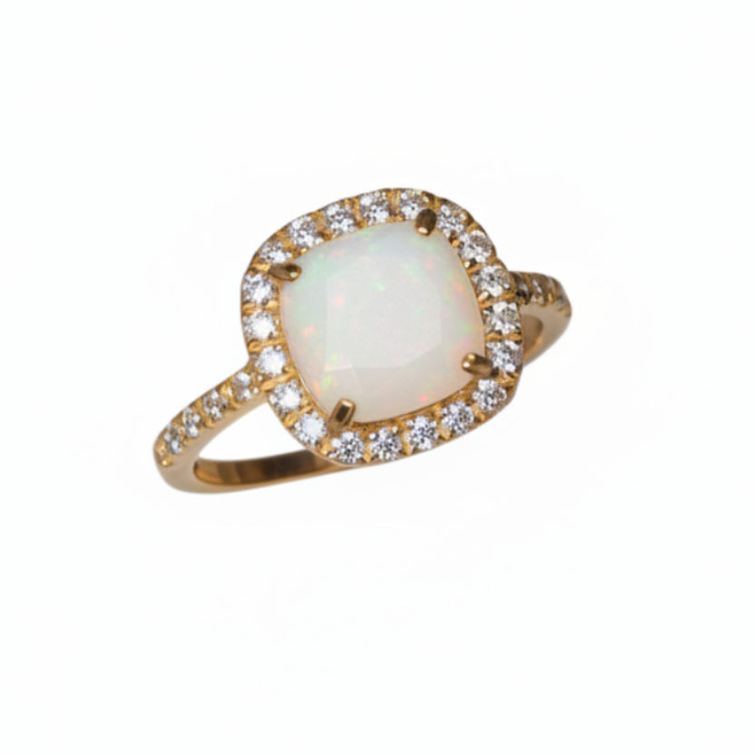 Marcello Pane Ring with Rose Quartz