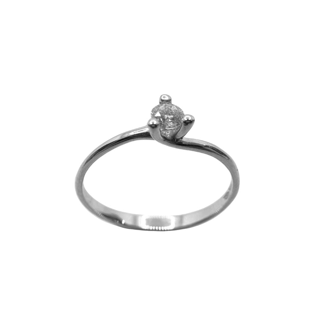 Anillo solitario Bibigì de 3 puntas con diamante central