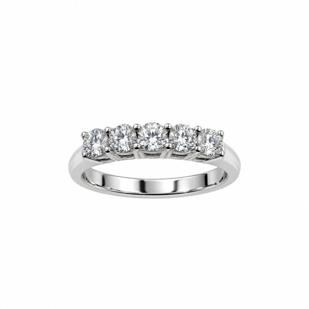 Anello Iannelli Veretta in Oro Bianco 18 Kt con 5 Diamanti Naturali VRR060