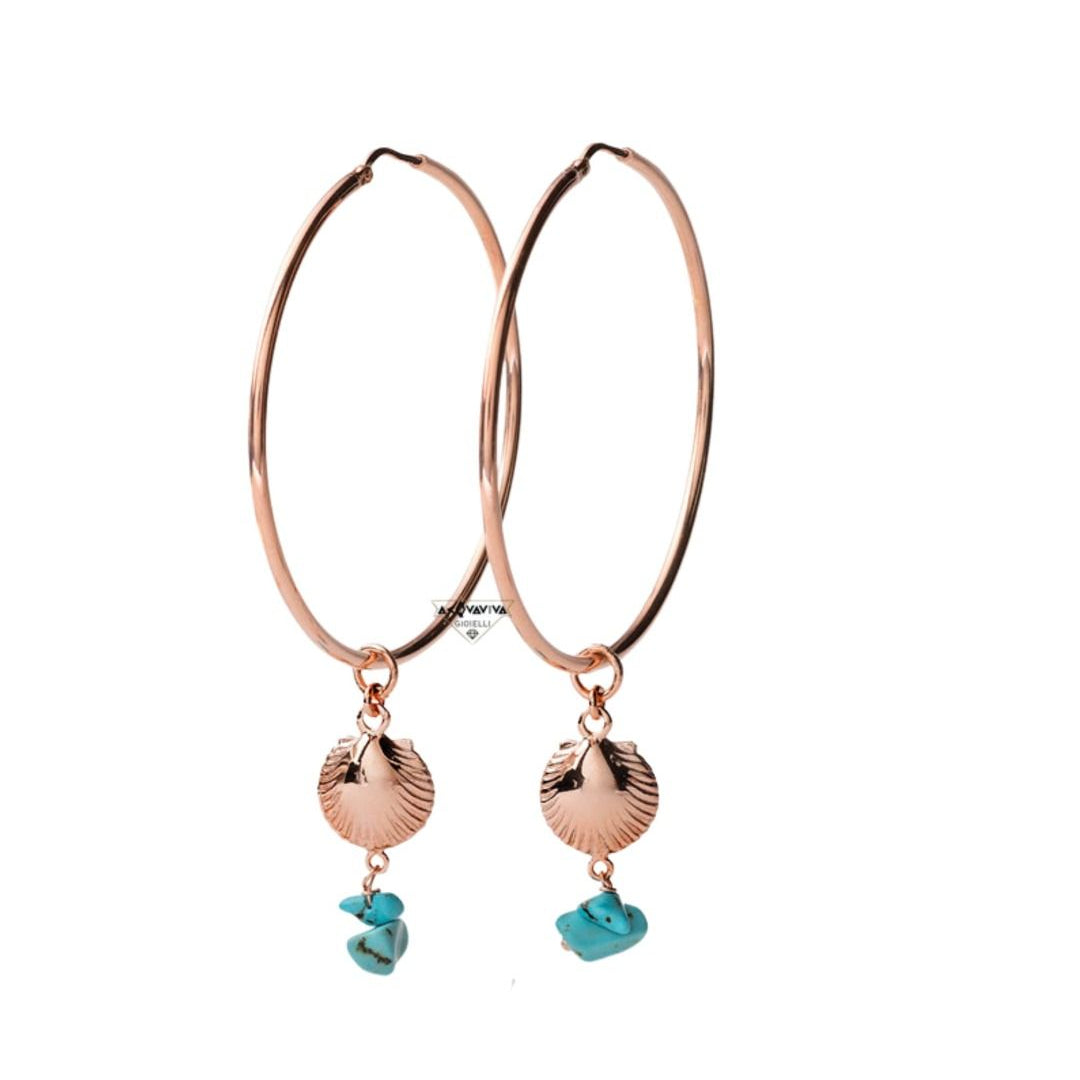 Pendientes Maria Cristina Sterling Soleil con aulita celestial y concha