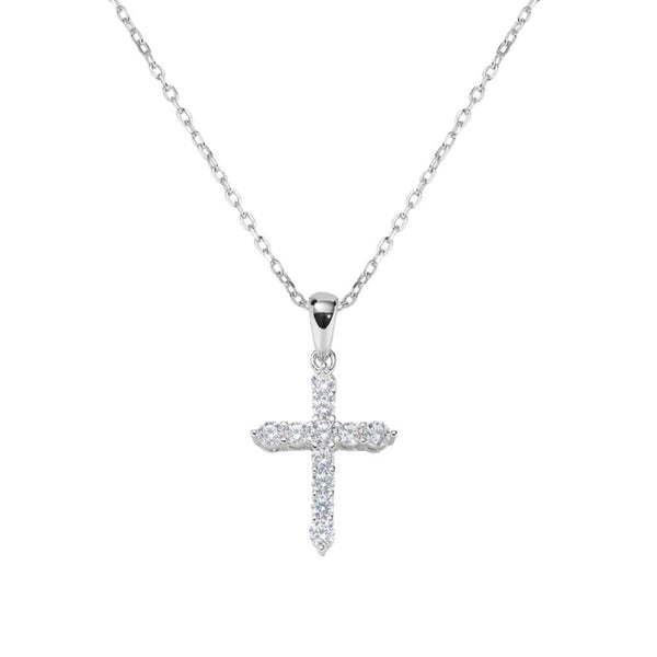 Collana Croce con Zirconi Bianchi CLCRBBZ3