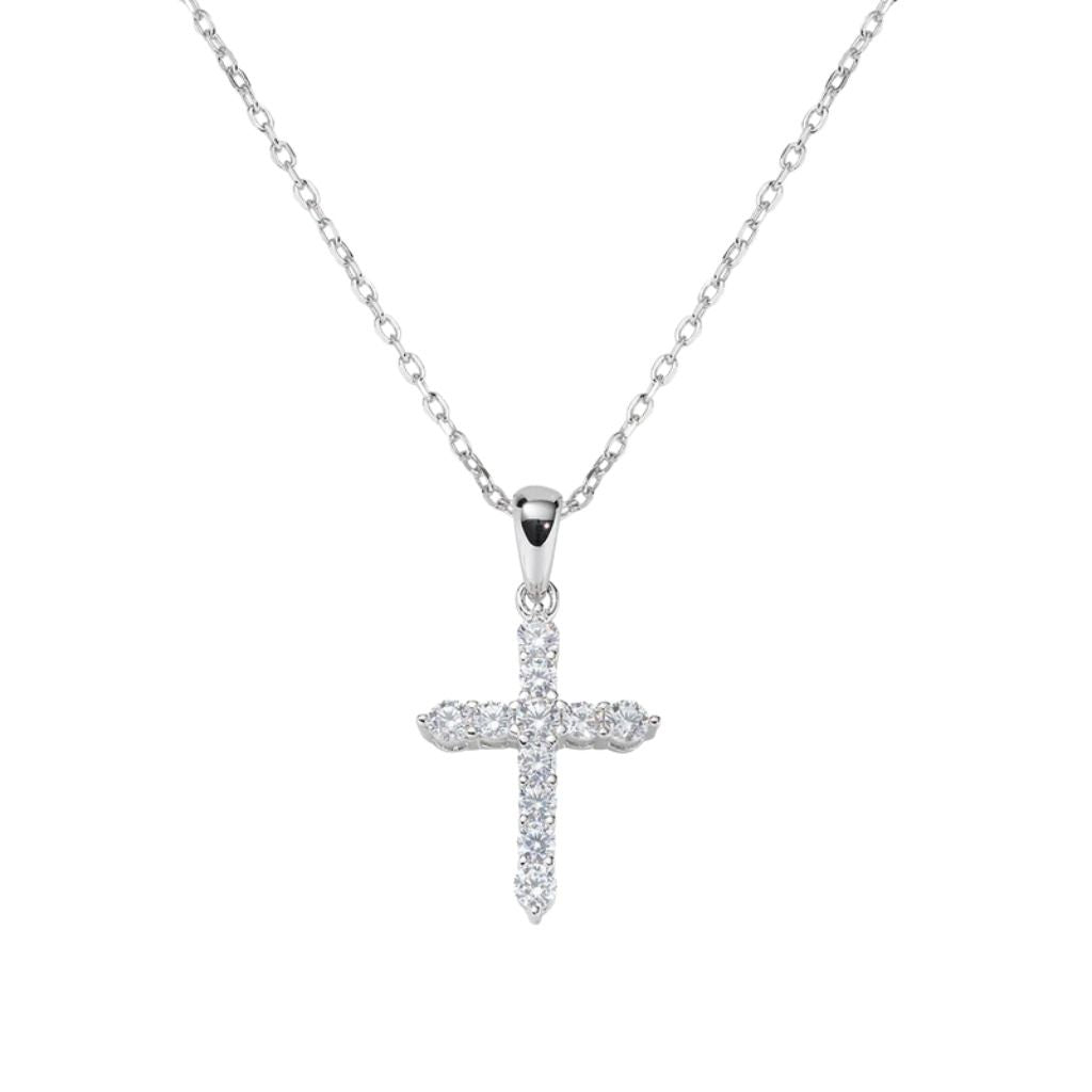 Collana Croce con Zirconi Bianchi CLCRBBZ3