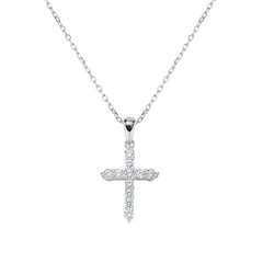 Collana Croce con Zirconi Bianchi CLCRBBZ3