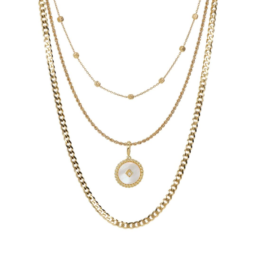 Collana Etrusca Multifilo con Madreperla
