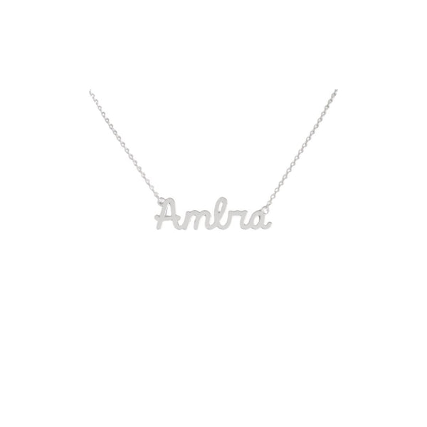 Collana Nome Ambra In Acciaio 316 -