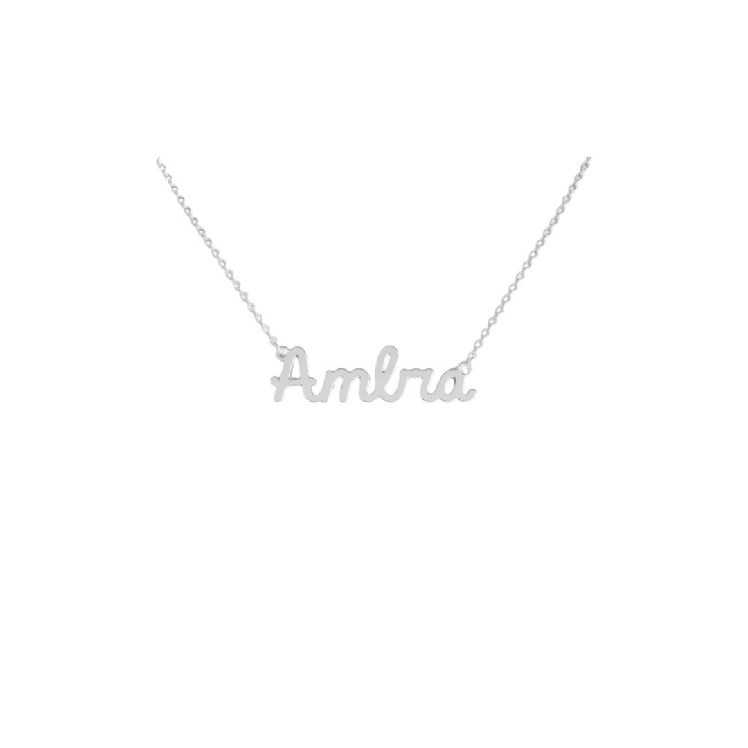 Collana Nome Ambra In Acciaio 316