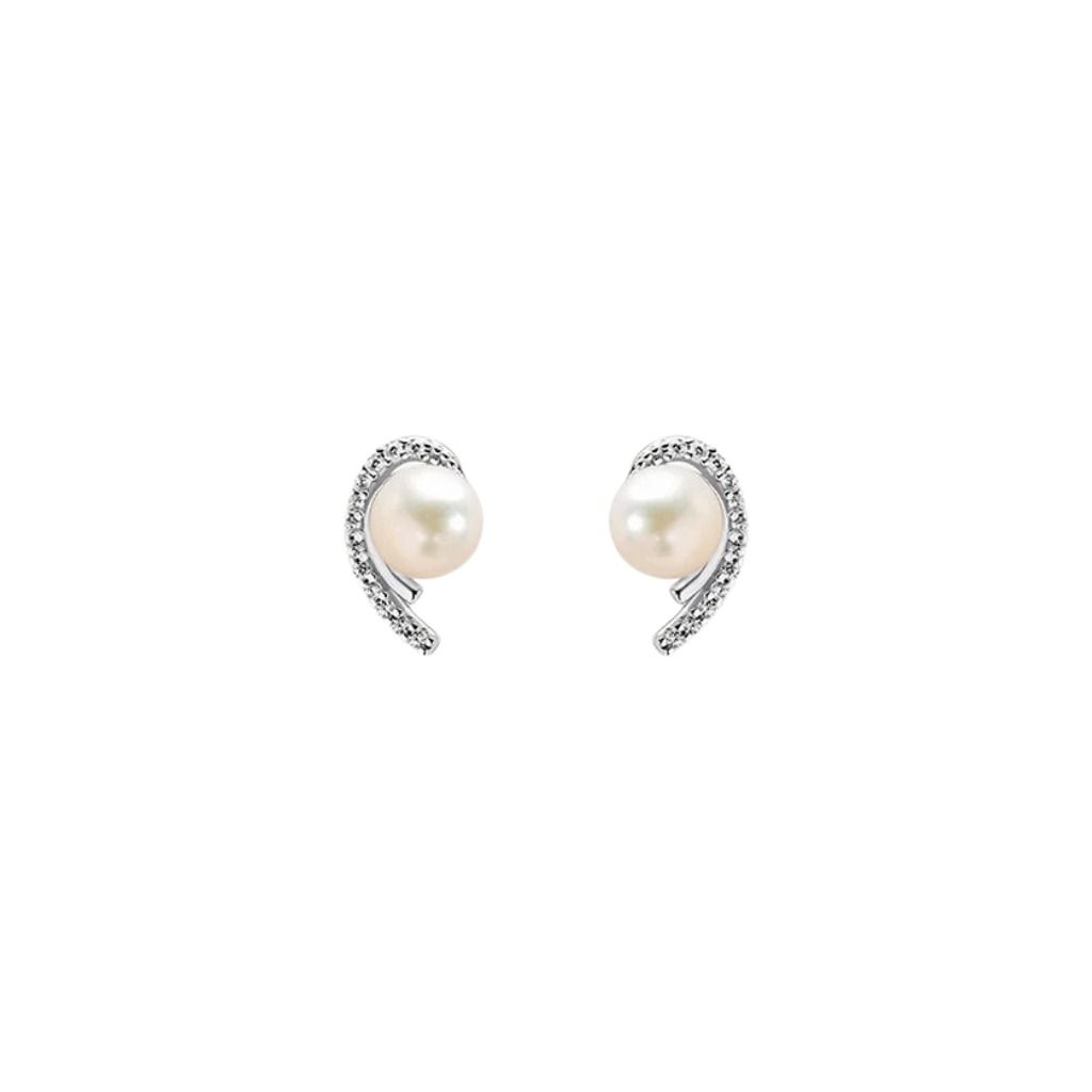 Orecchini Stroili Lobo Gabrielle Oro Bianco 9 KT Perla D'Acqua Dolce 6/6,5 mm 1413477