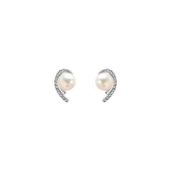 Orecchini Stroili Lobo Gabrielle Oro Bianco 9 KT Perla D'Acqua Dolce 6/6,5 mm 1413477