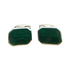 Gemelli Uomo in Argento Con Smalto Verde GEM007