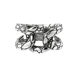 Albert M. Band Ring with Knot and Snake Texture