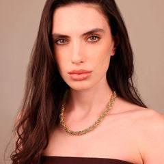 Collar etrusco con eslabones entrelazados ovalados