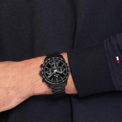 Orologio Tommy Hilfiger Uomo Hampton Cronografo Cassa Acciaio Nero 1792280