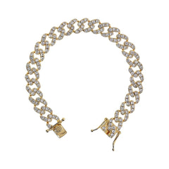 Pulsera Bronzallure de cadena cuadrada con pavé de circonitas cúbicas