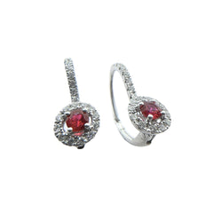 Pendientes colgantes de oro blanco con rubíes y diamantes de Giorgio Visconti