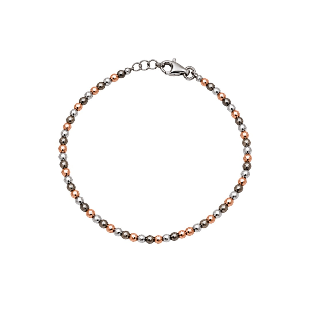 Bracciale Handmade Milleluci in Oro Bianco, Rosa e Brunito 18 KT BRML06