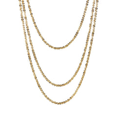 Etruscan Graduated Multi-Strand Chain Necklace Daisy Yellow Gold Plated WSET00772.YG