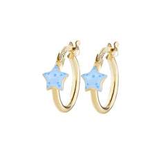 Orecchini Amen a Cerchio Dorato Bambina Stelle Colorate -