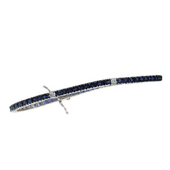 Davite&amp;Delucchi Gold Tennis Bracelet with Alternating Sapphires and Diamonds
