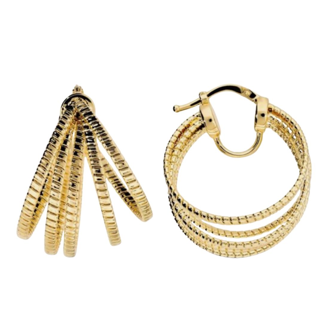 Pendientes de aro etruscos en oro amarillo de 18 quilates