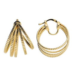 Pendientes de aro etruscos en oro amarillo de 18 quilates