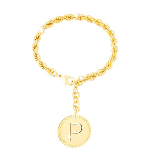 Bracciale Rebecca MyWorld Dorato a Corda con Iniziale P BWVBOP16