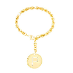 Bracciale Rebecca MyWorld Dorato a Corda con Iniziale P