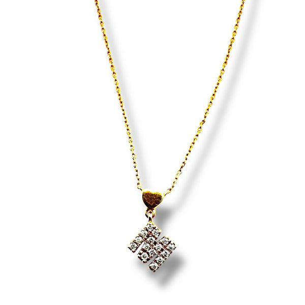Collana in oro rosa 18 KT con iniziale M con Diamanti 249038