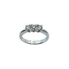 Anello Trilogy in Oro Bianco 18 KT con Zirconi AN027