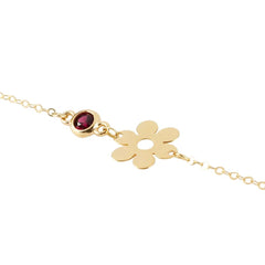 Bracciale Stroili Fiore Mon Petit Oro Giallo 9 KT Cubic Zirconia Magenta 1432398