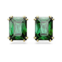 Orecchini Swarovski A Lobo Stilla Taglio Rettangolare Verdi Placcato Oro Giallo 5677142